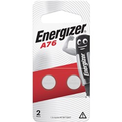 Energizer Battery A76 LR44 1.5V Alkaline Pk of 2